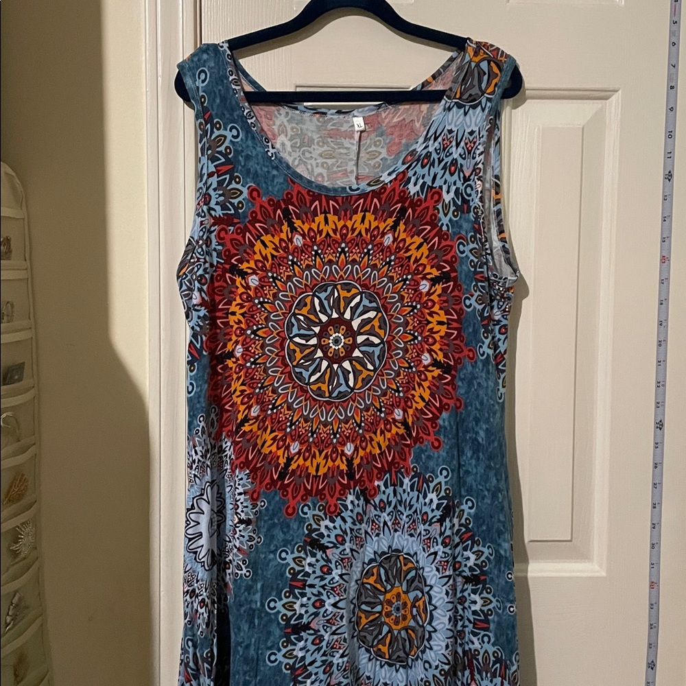 Amazon Women's Midi Dress - Multicolor Mandala Design